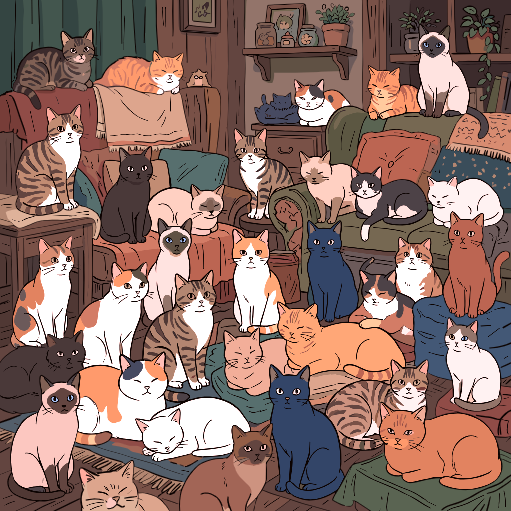 Many cats